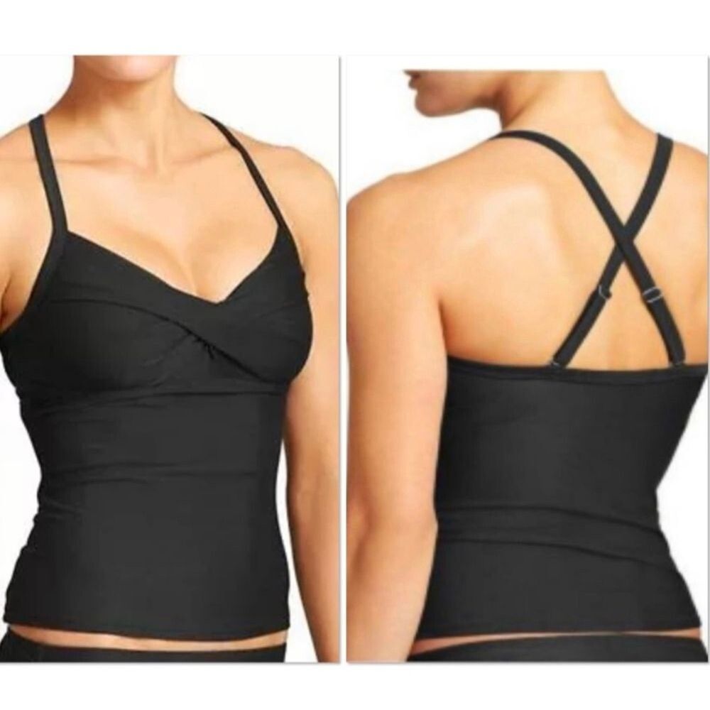 Athleta Twister Tankini 36B/C 36B 36C black underwire